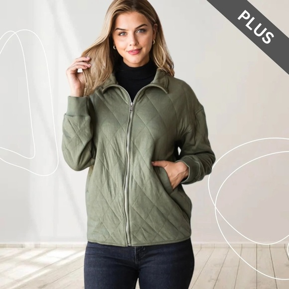 Olive Quilted Jacket - Picture 1 of 1